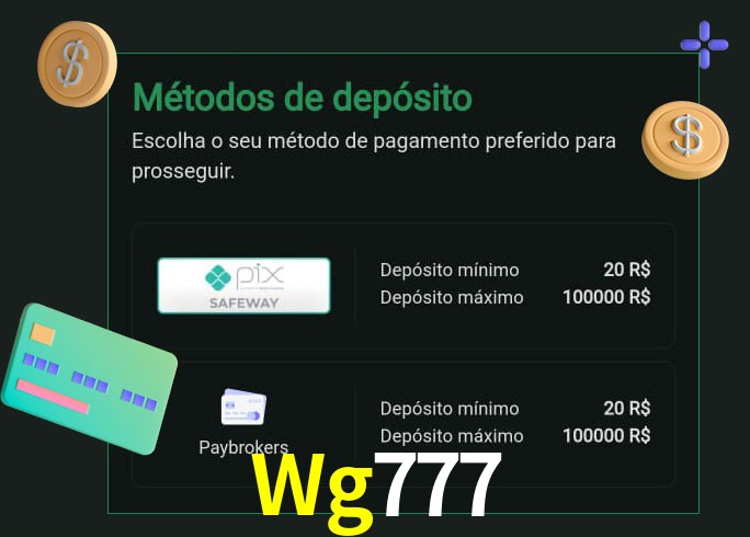 O cassino Wg777 oferece uma grande variedade de métodos de pagamento